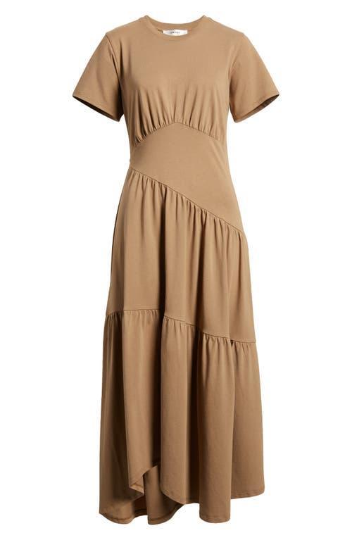 FRAME Asymmetric Tiered Ruffle Knit Dress In Earth Product Image