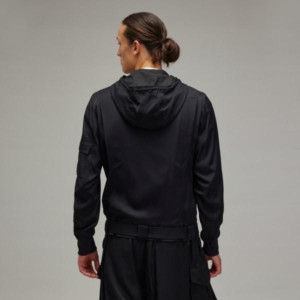 adidas Y-3 Rayon Twill Hooded Top Black 2XL Mens Product Image