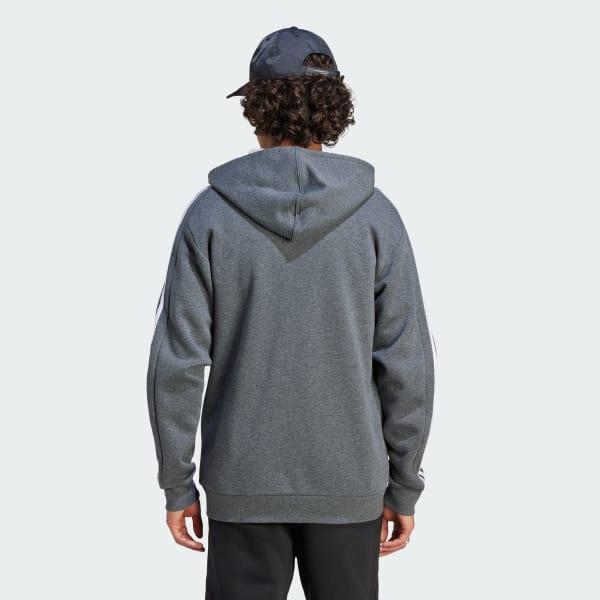 Essentials Fleece 3-Stripes Full-Zip Hoodie Product Image