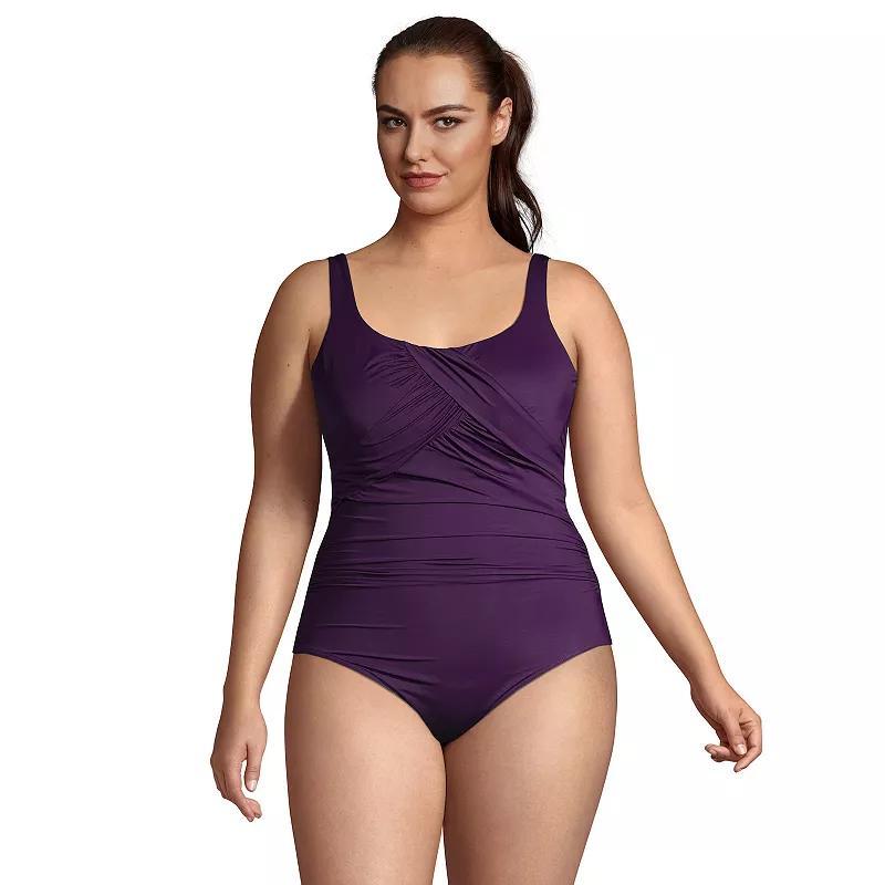 Plus Size Lands End Carmela SlenderSuit G-Cup Print One-Piece Swimsuit, Womens Product Image