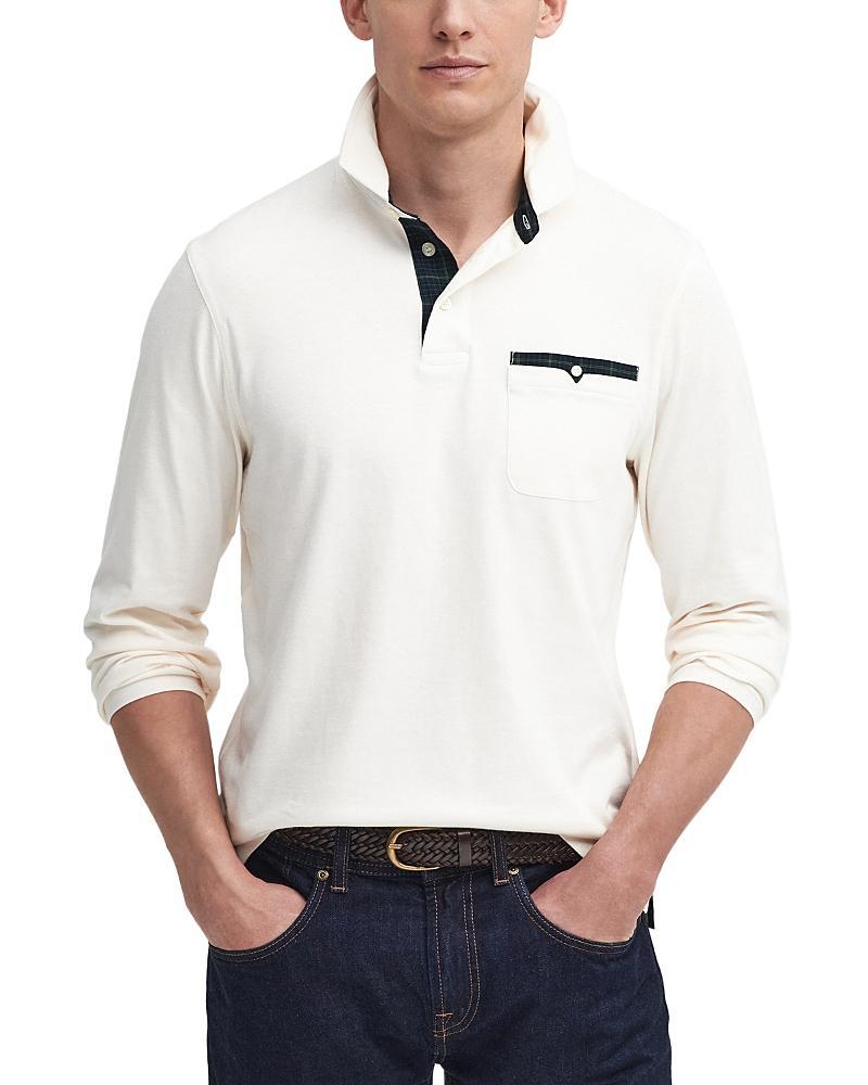 BARBOUR Corpatch Long Sleeve Polo In Whisper White Product Image