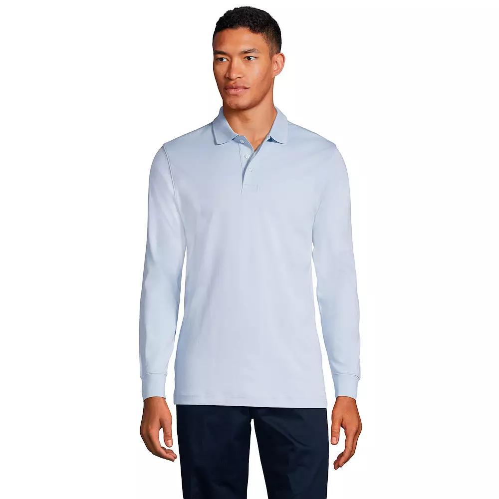 Big & Tall Lands' End Long Sleeve Interlock Polo, Men's,  Product Image