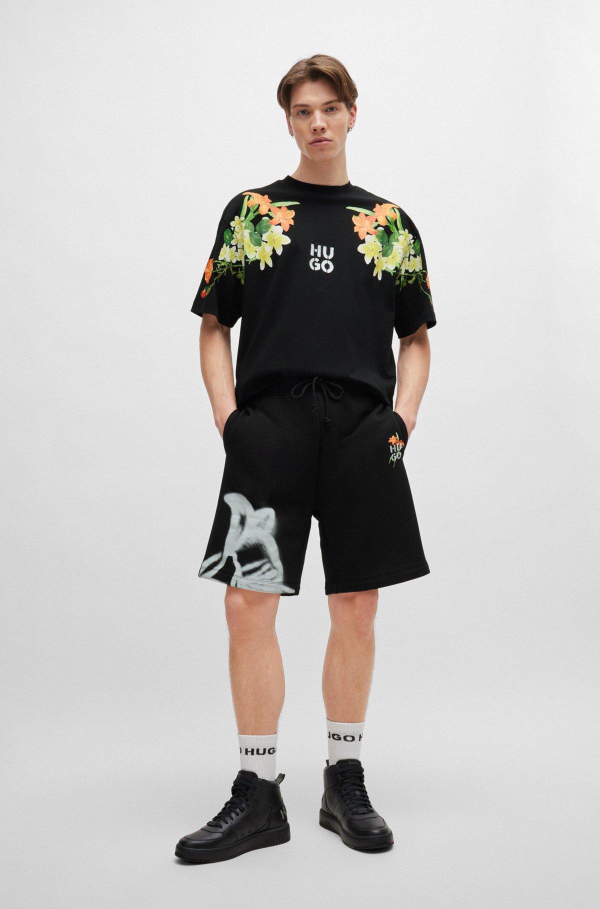 Relaxed-fit shorts with floral artwork Product Image