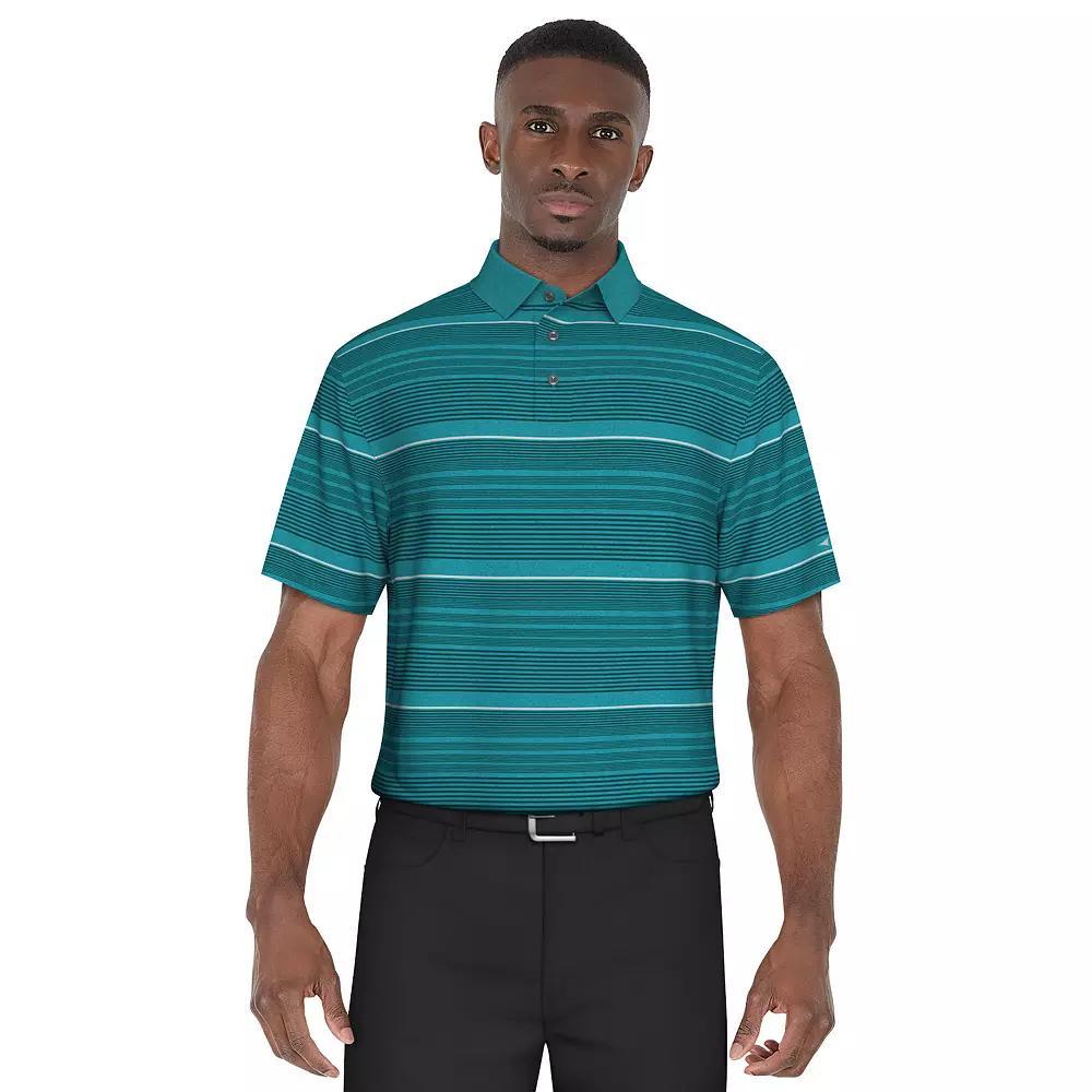 Mens Grand Slam Multi Stripe Printed Short Sleeve Golf Polo Tahitian Blue Product Image