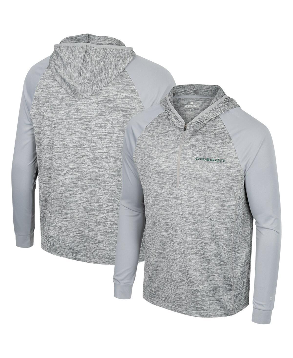 Mens Colosseum Gray Texas A&M Aggies Cybernetic Raglan Quarter-Zip Hooded Top Product Image