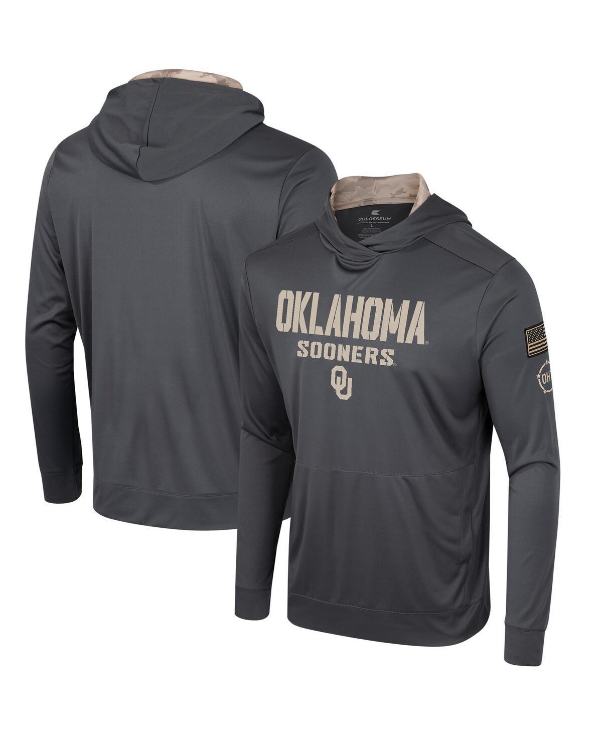 Mens Colosseum Charcoal Oklahoma Sooners Oht Military-Inspired Appreciation Long Sleeve Hoodie T-shirt Product Image