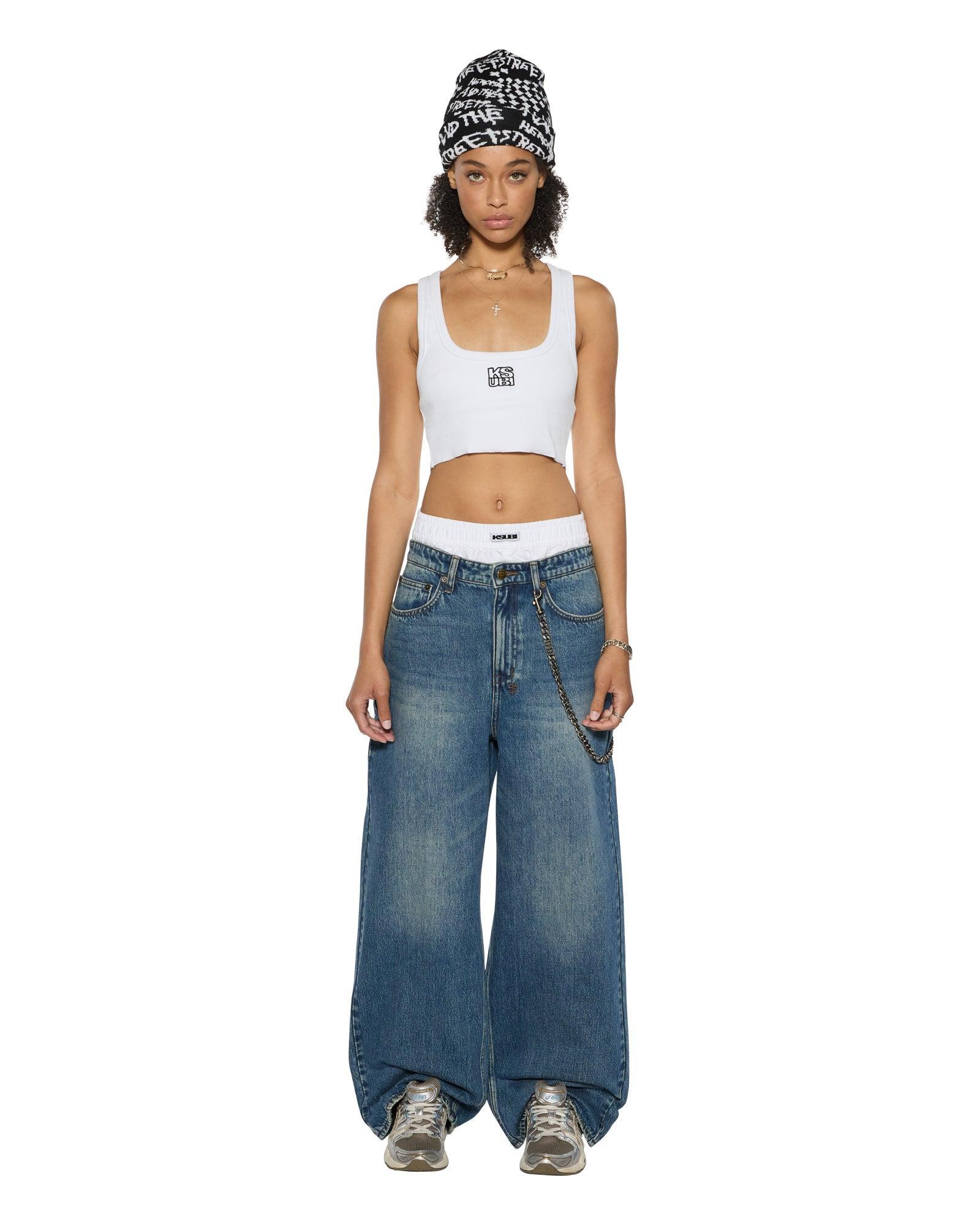 STACKED ORIGIN CROP WHITE Female Product Image