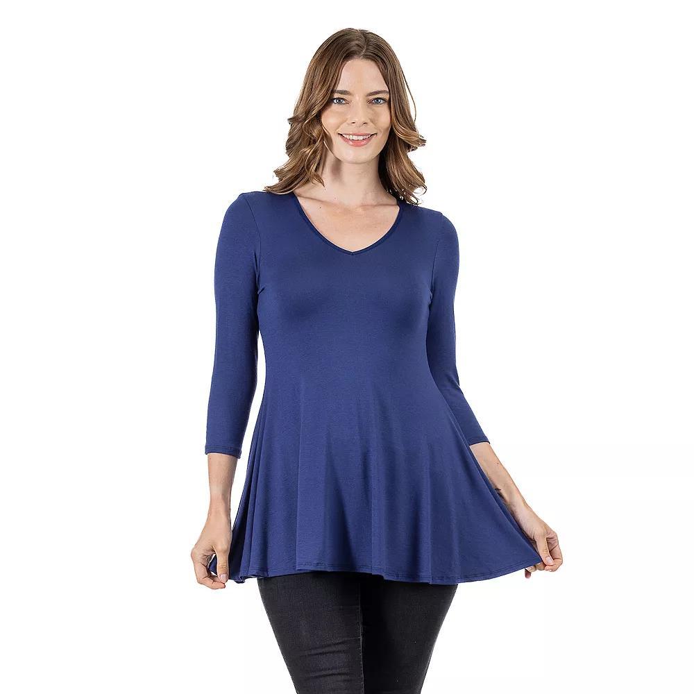 Women's 24Seven Comfort Apparel V Neck Tunic Top, Size: XL, Penny Product Image