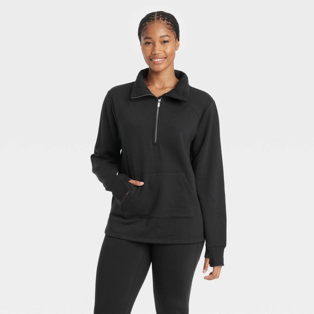 Women's Fleece 1/2 Zip Legging Friendly Pullover Sweatshirt - All In Motion™ Product Image