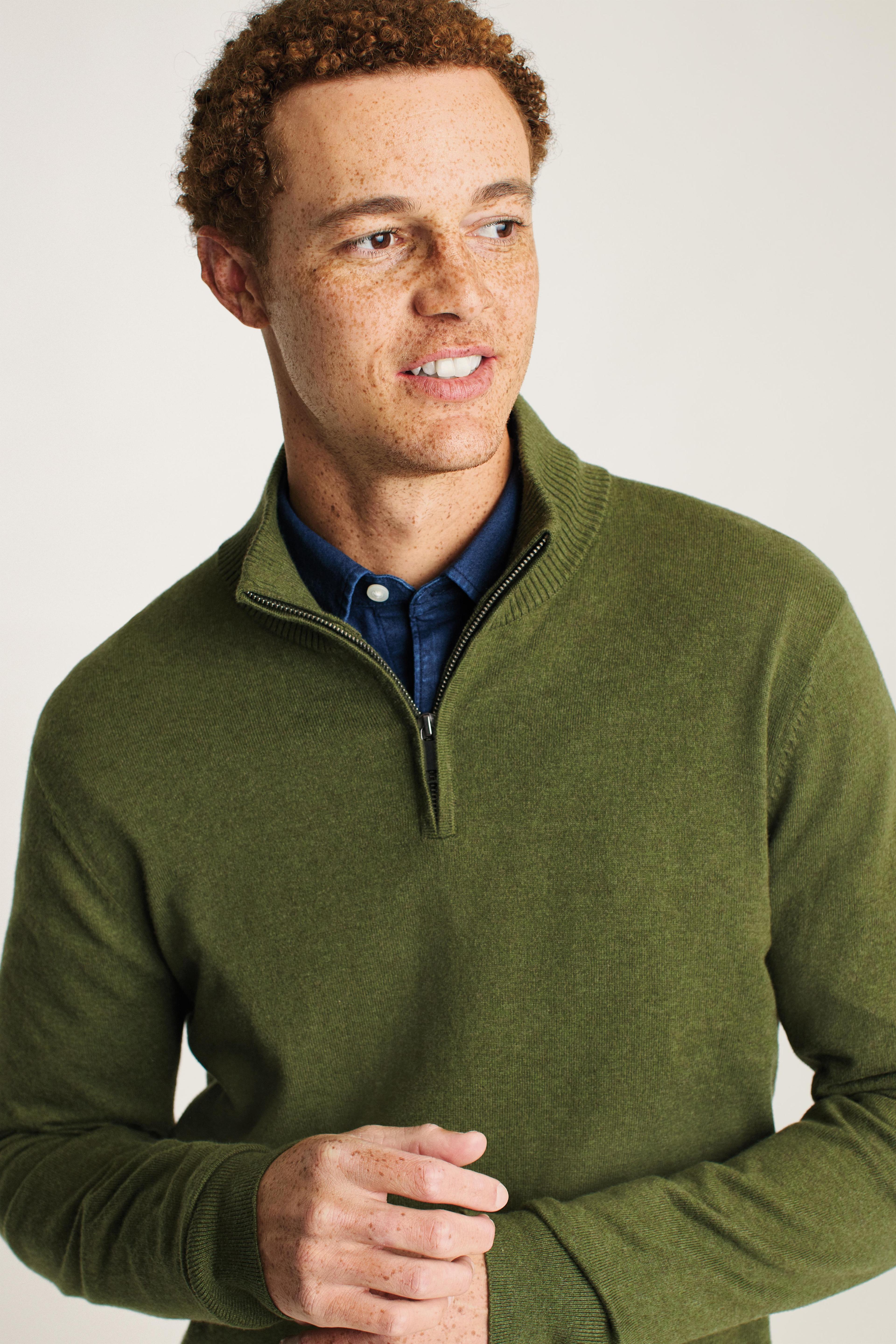 Washable Cotton Cashmere Half-Zip Product Image