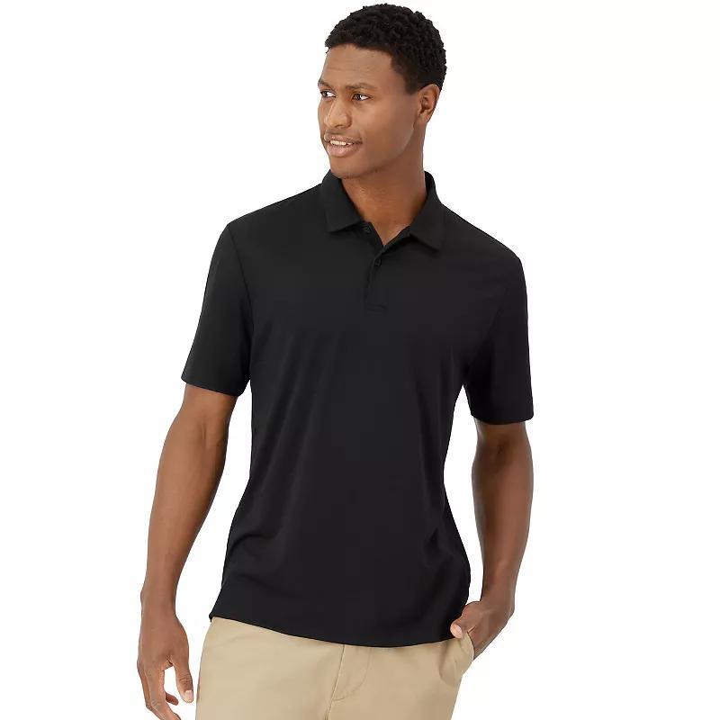 Men's Hanes® Moves Short Sleeve Performance Polo, Size: Large, Blue Dive Product Image