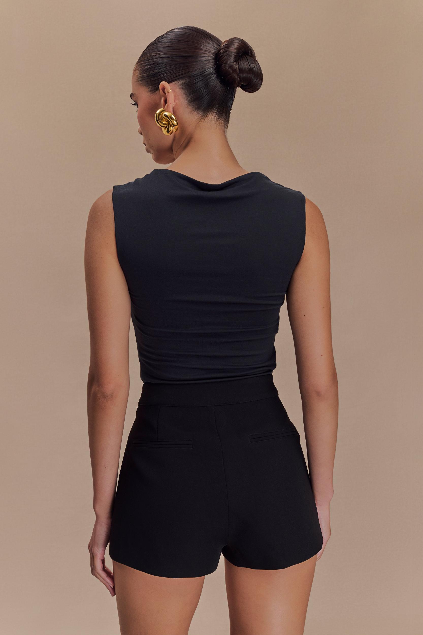 Tatianna Lace Trim Modal Top - Black Product Image