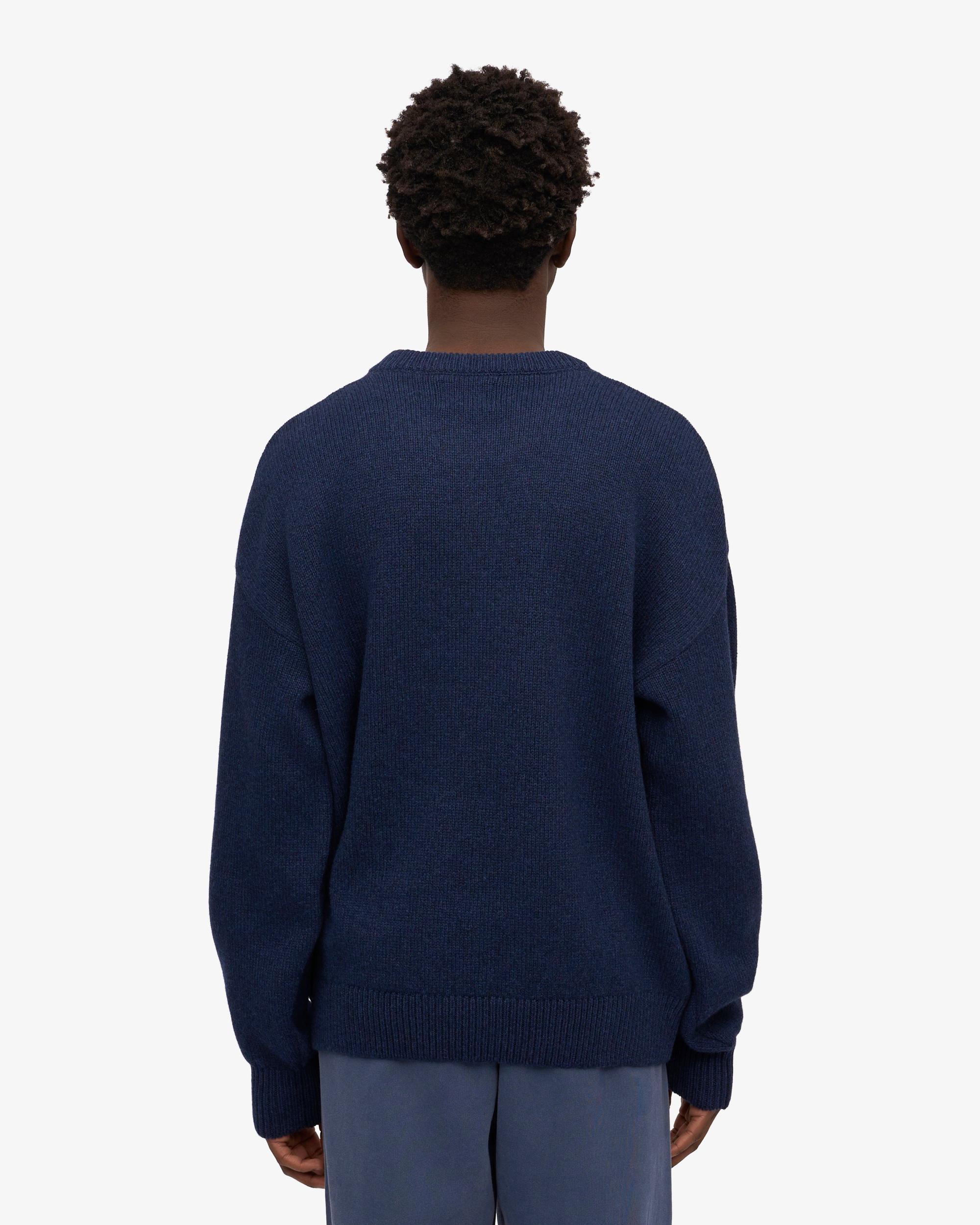 Oversized Merino Wool Crew - Deep Black Product Image