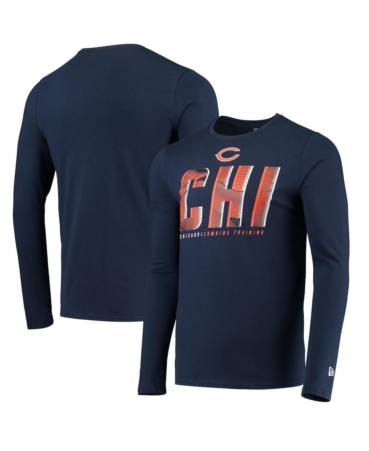 Mens New Era Chicago Bears Combine Authentic Static Abbreviation Long Sleeve T-Shirt Blue Product Image