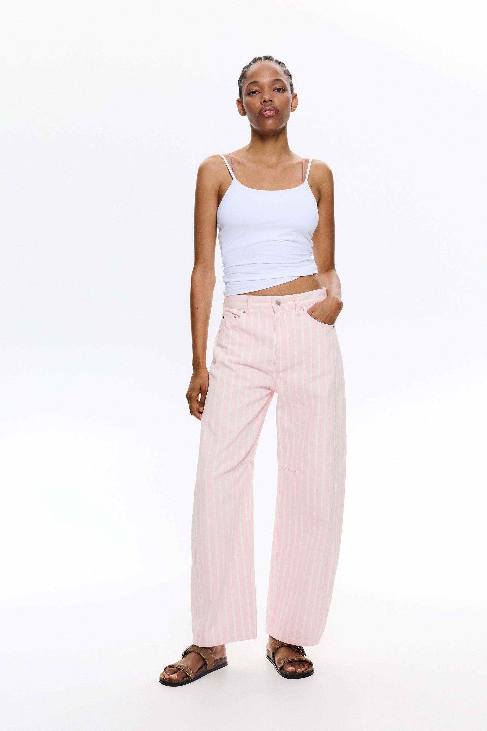 Striped balloon jeans Product Image