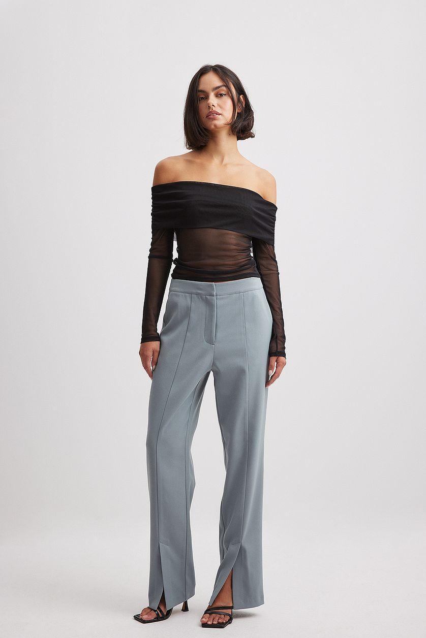 Front Slit High Waist Pants Product Image