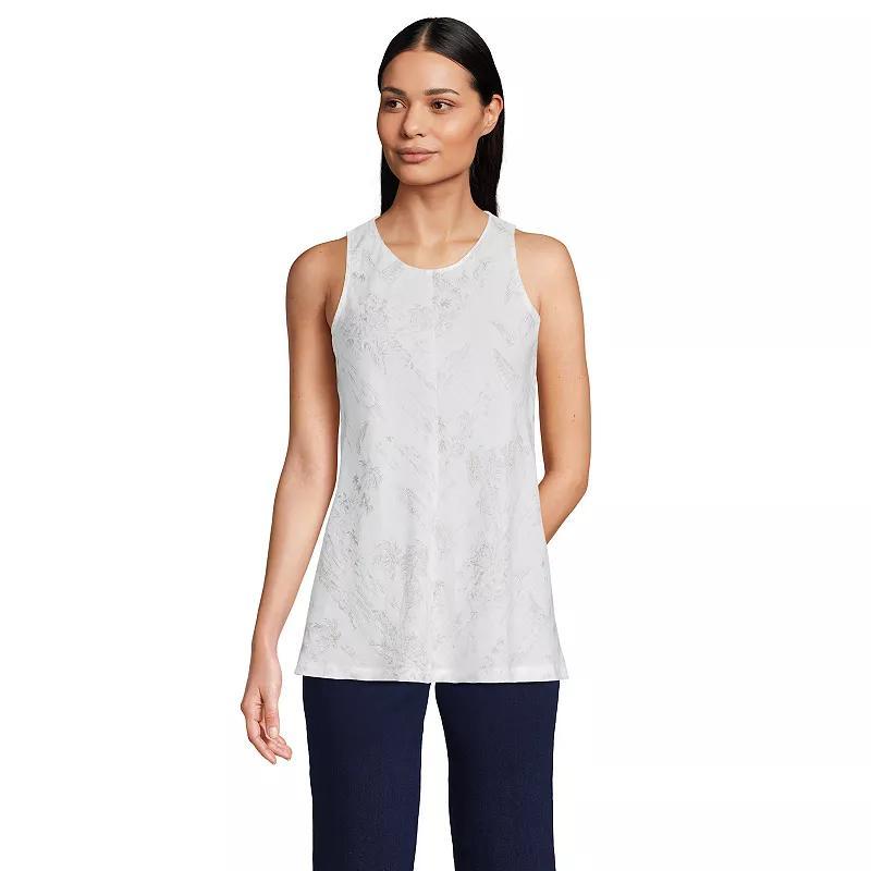 Womens Lands End Linen Sleeveless Shirt Product Image