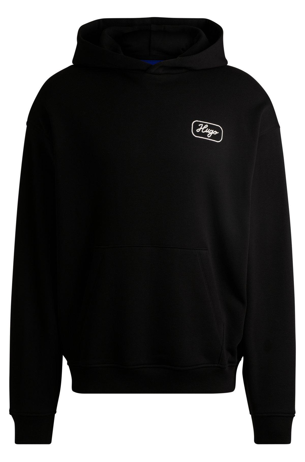 Cotton-terry hoodie with embroidered artwork Product Image