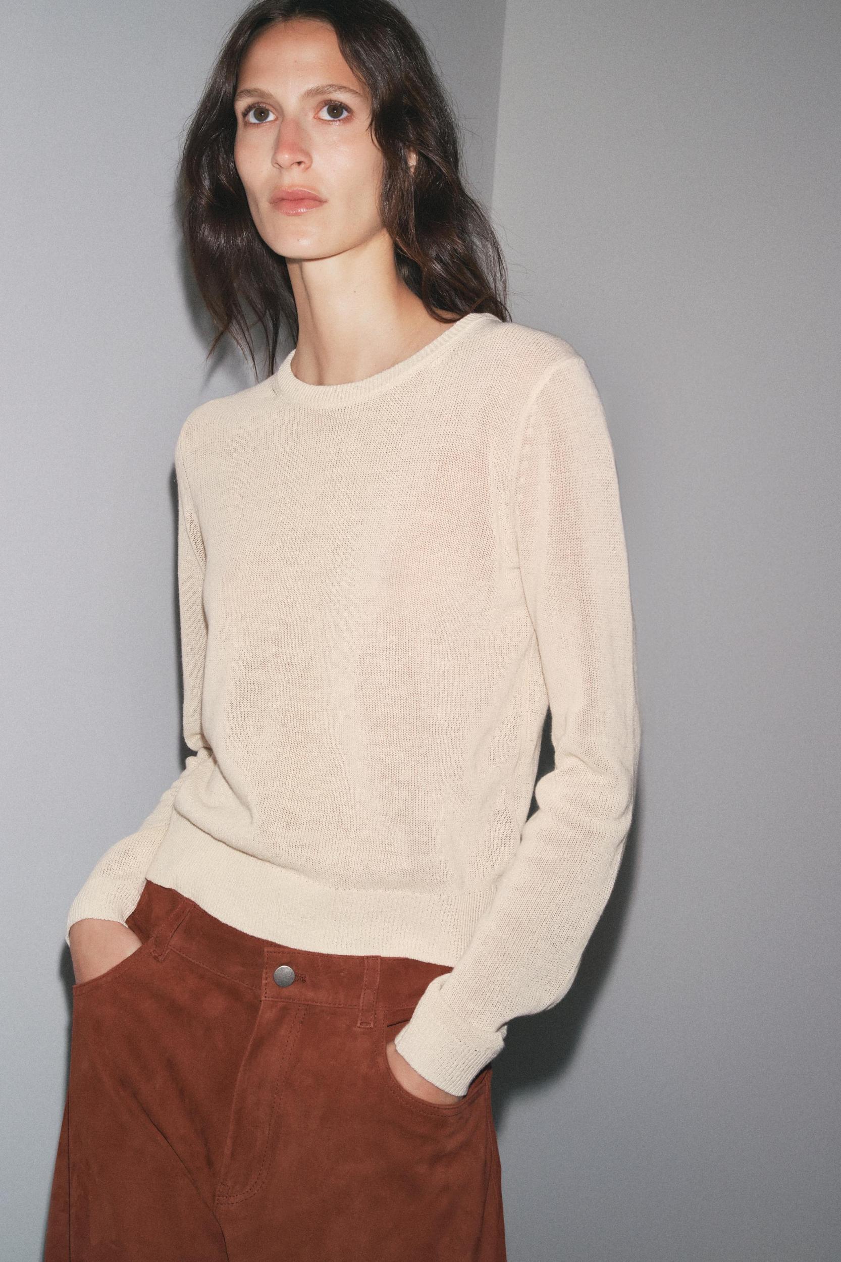 LINEN KNIT RUSTIC SWEATER Product Image