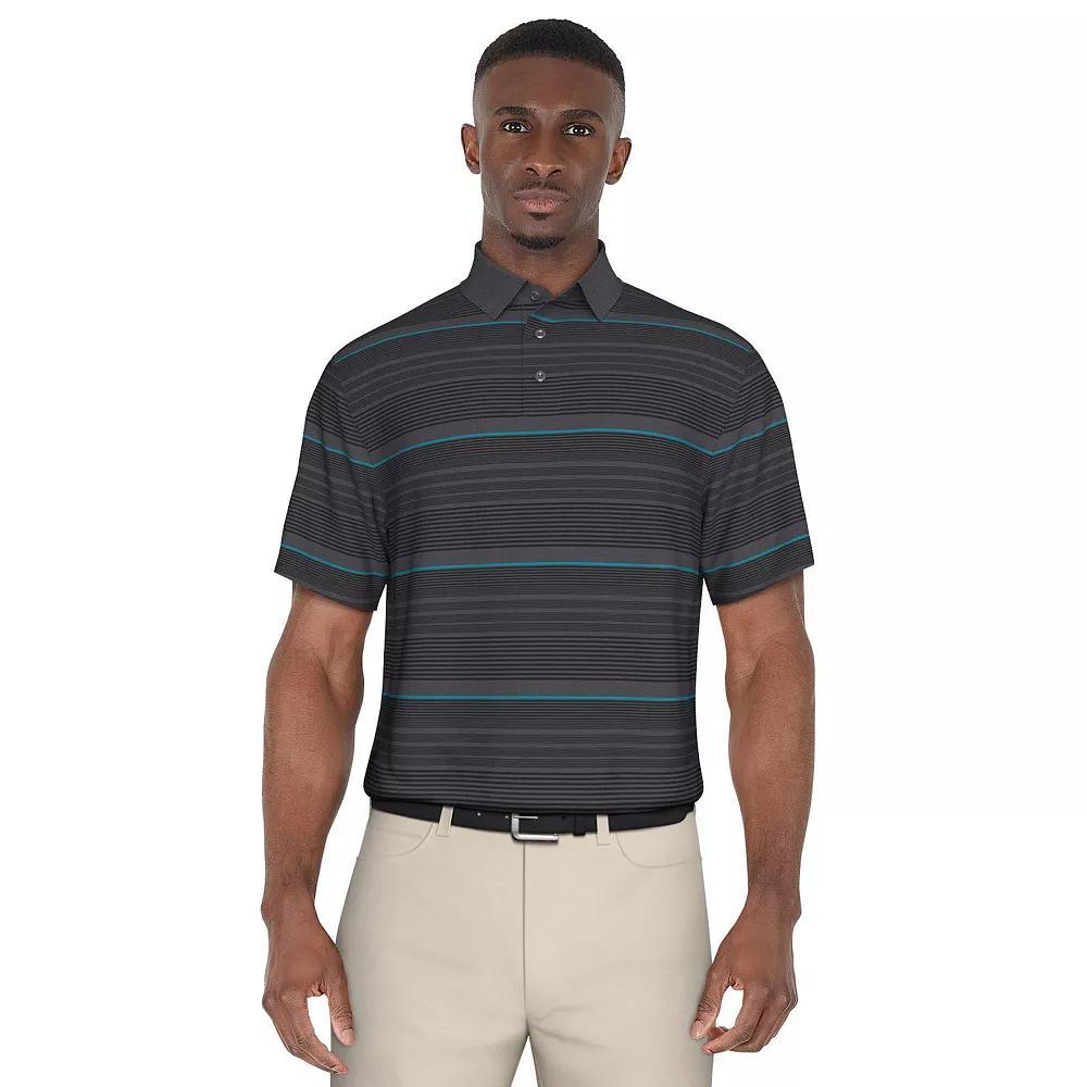 Mens Grand Slam Multi Stripe Printed Short Sleeve Golf Polo Tahitian Blue Product Image
