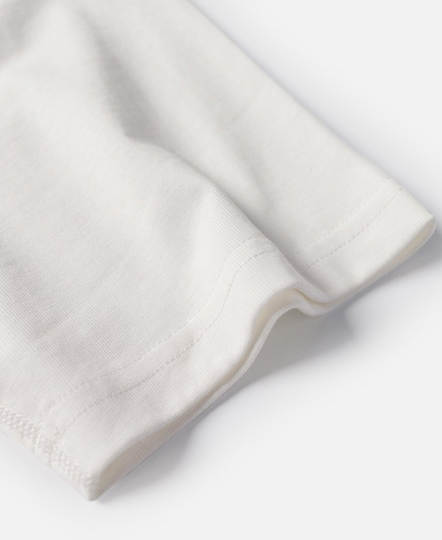 10.6 oz Cotton Short Sleeve Henley T-Shirt - White Product Image