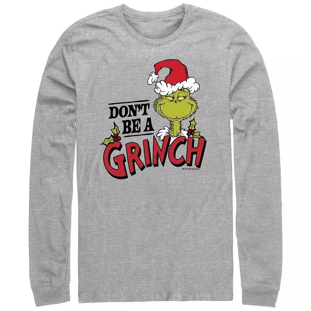 Big & Tall Dr. Seuss Don't Be A Grinch Long Sleeve Graphic Tee, Men's,  Product Image