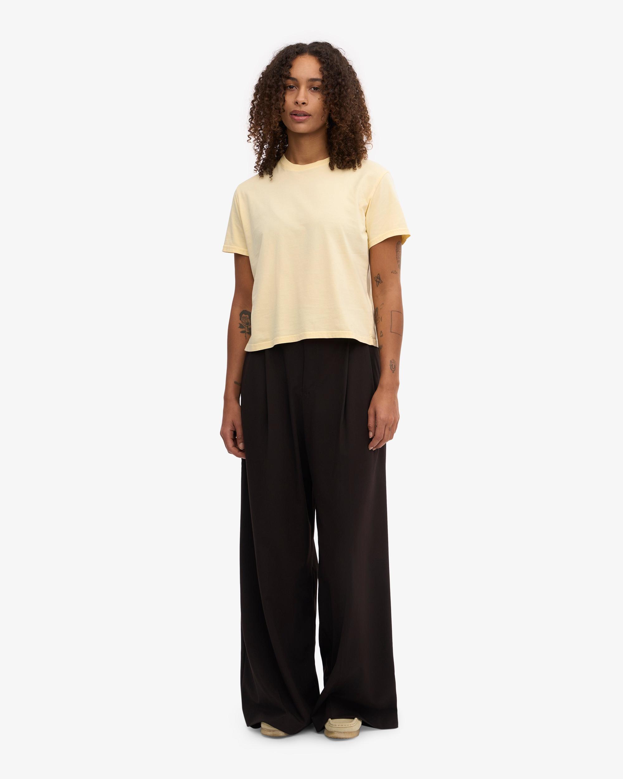 Organic Boxy Crop Tee - Soft Yellow Product Image