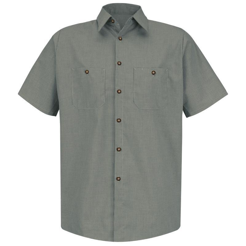 Red Kap Men's Short Sleeve Microcheck Uniform Shirt Product Image