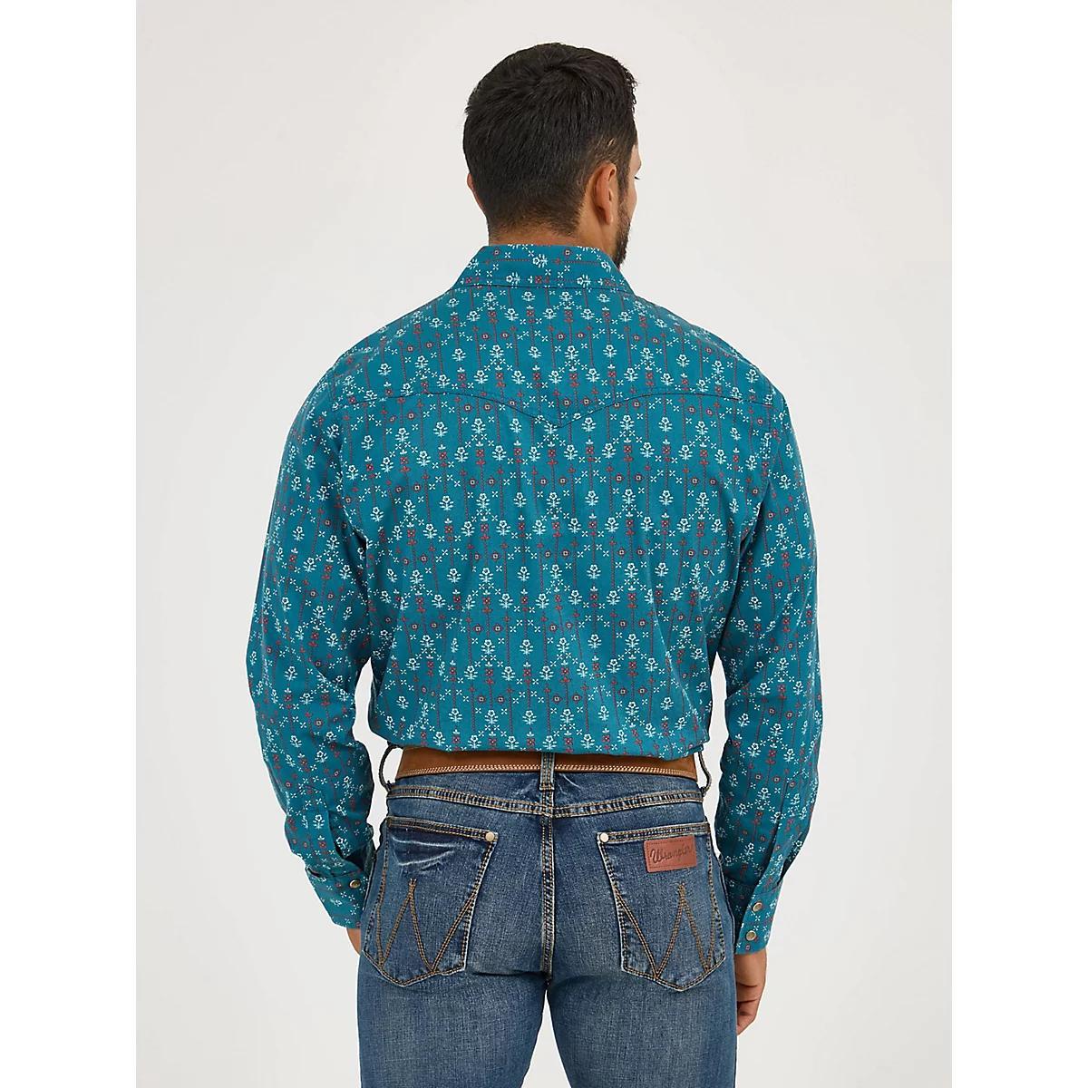 Men's Wrangler® Retro® Premium Long Sleeve Western Snap Printed Shirt in Floral T Product Image