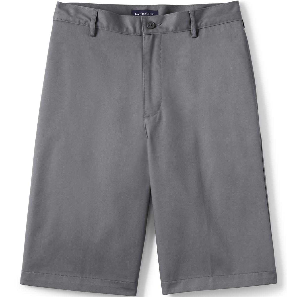 Men's Lands' End Plain Front Wrinkle-Resistant Chino Shorts, Size: 32, Arctic Gray Product Image