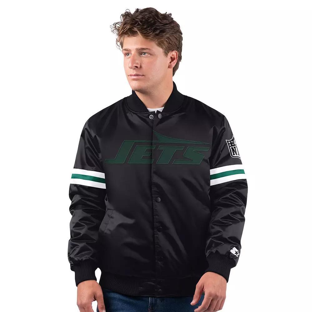 Men's Starter Black New York Jets New Logo Full-Snap Jacket,  Product Image