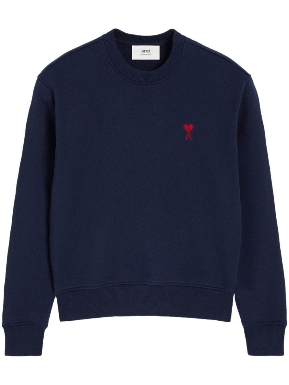 AMI ALEXANDRE MATTIUSSI Ami Paris Ami De Coeur Crewneck Sweatshirt In Night Blue Product Image