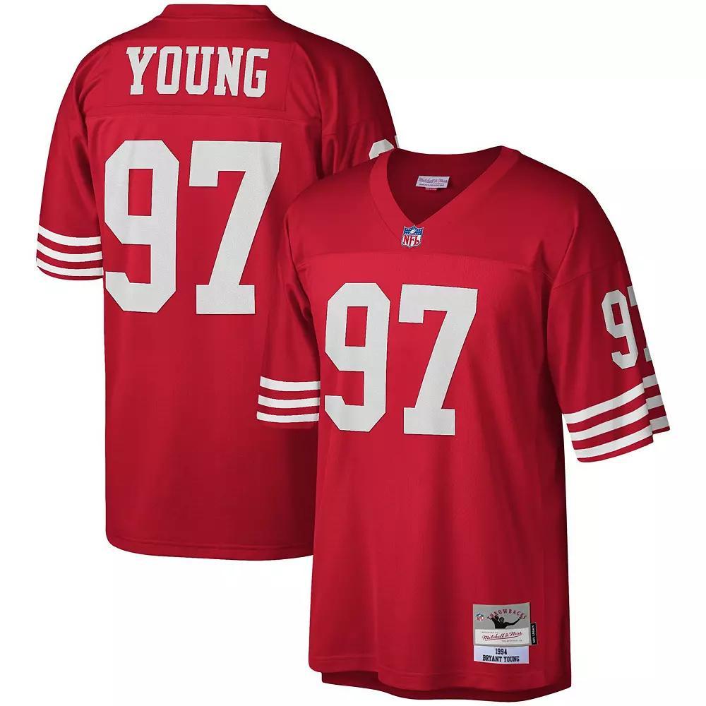 Men's Mitchell & Ness Bryant Young Scarlet San Francisco 49ers 1994 Legacy Replica Jersey,  Product Image