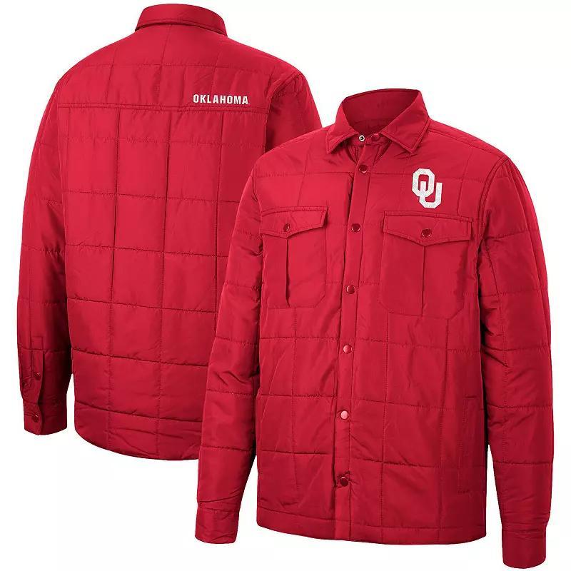 Mens Colosseum Crimson Oklahoma Sooners Detonate Quilted Full-Snap Jacket Product Image