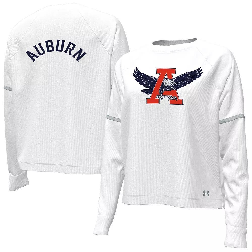 Women's Under Armour White Auburn Tigers Gameday Double Knit Pullover Sweatshirt, Size: Small Product Image
