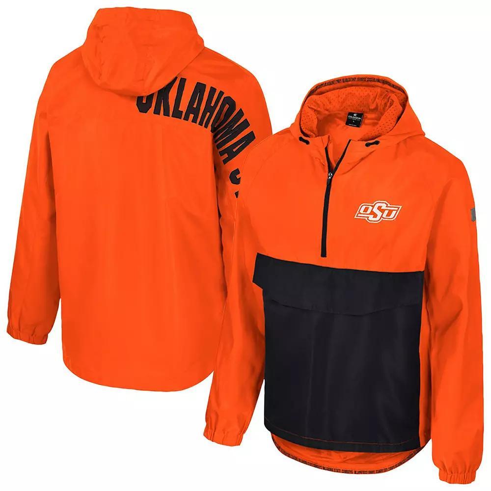 Men's Colosseum  Orange Oklahoma State Cowboys Reloaded Anorak Half-Zip Jacket, Size: Medium Product Image