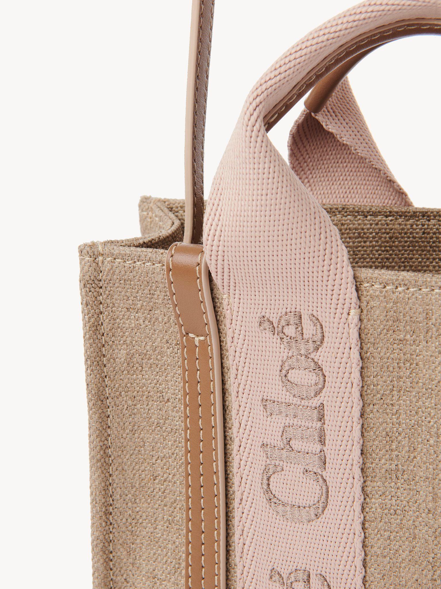 Mini Woody tote bag in linen Product Image