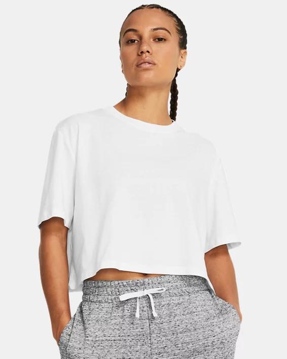 Womens Under Armour Campus Boxy Crop Short Sleeve Tee Product Image