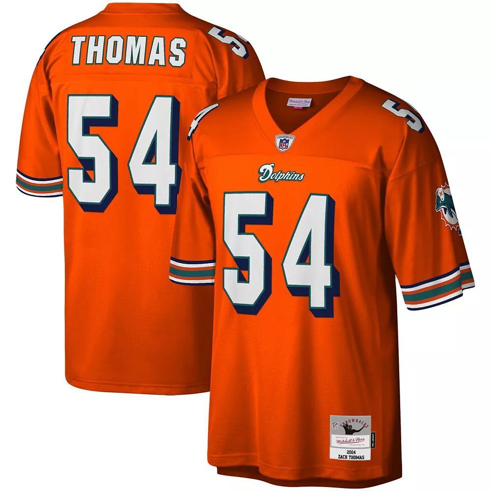 Men's Mitchell & Ness Zach Thomas Orange Miami Dolphins Legacy Replica Jersey,  Product Image