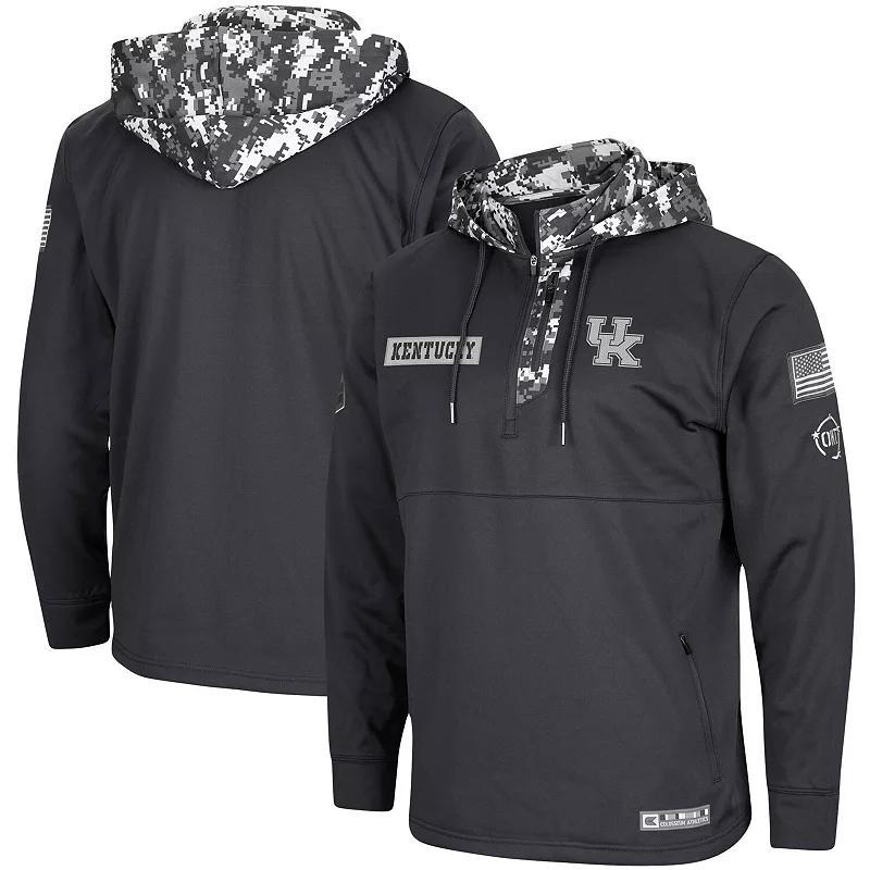 Men's Colosseum Charcoal Oklahoma Sooners OHT Military Appreciation Digi Camo Quarter-Zip Hoodie,  Product Image