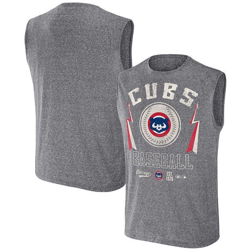 Men's Darius Rucker Collection by Fanatics Charcoal Chicago Cubs Muscle Tank Top, Size: Small Product Image