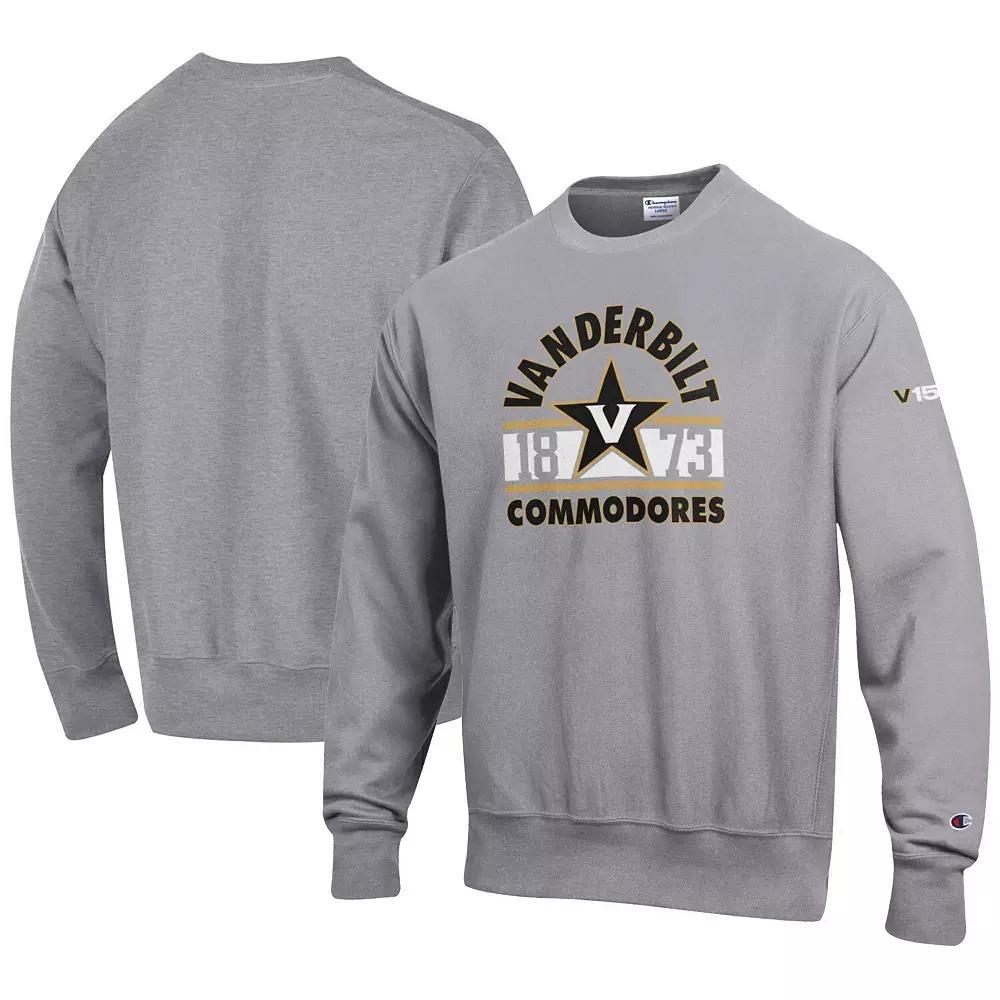 Men's Champion Heather Gray Vanderbilt Commodores 150th Anniversary Reverse Weave Pullover Sweatshirt, Size: Medium, Grey Product Image