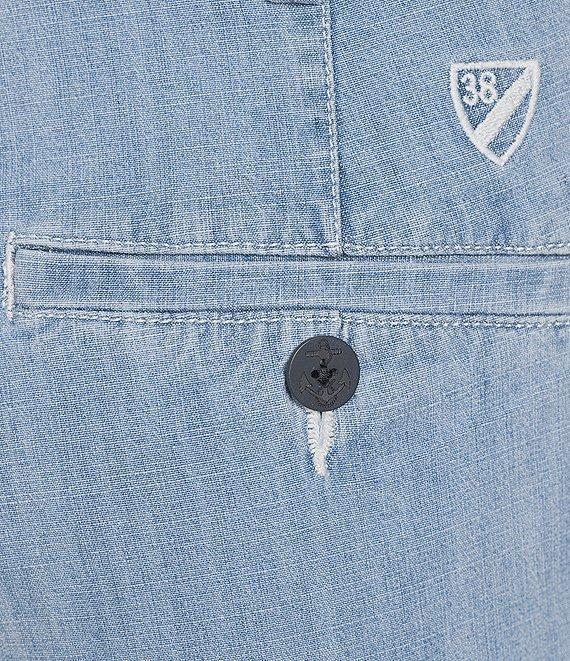 Cremieux Blue Label Flat Front Madison Chambray Denim 9#double; Inseam Shorts Product Image