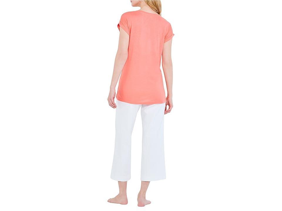 NIC+ZOE Short Sleeve V Tee (Valencia) Women's Clothing Product Image