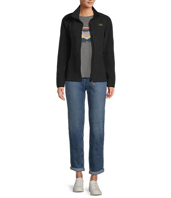 L.L.Bean Mountain Classic Stand Collar Long Sleeve Pocketed Fleece Knit Jacket Product Image