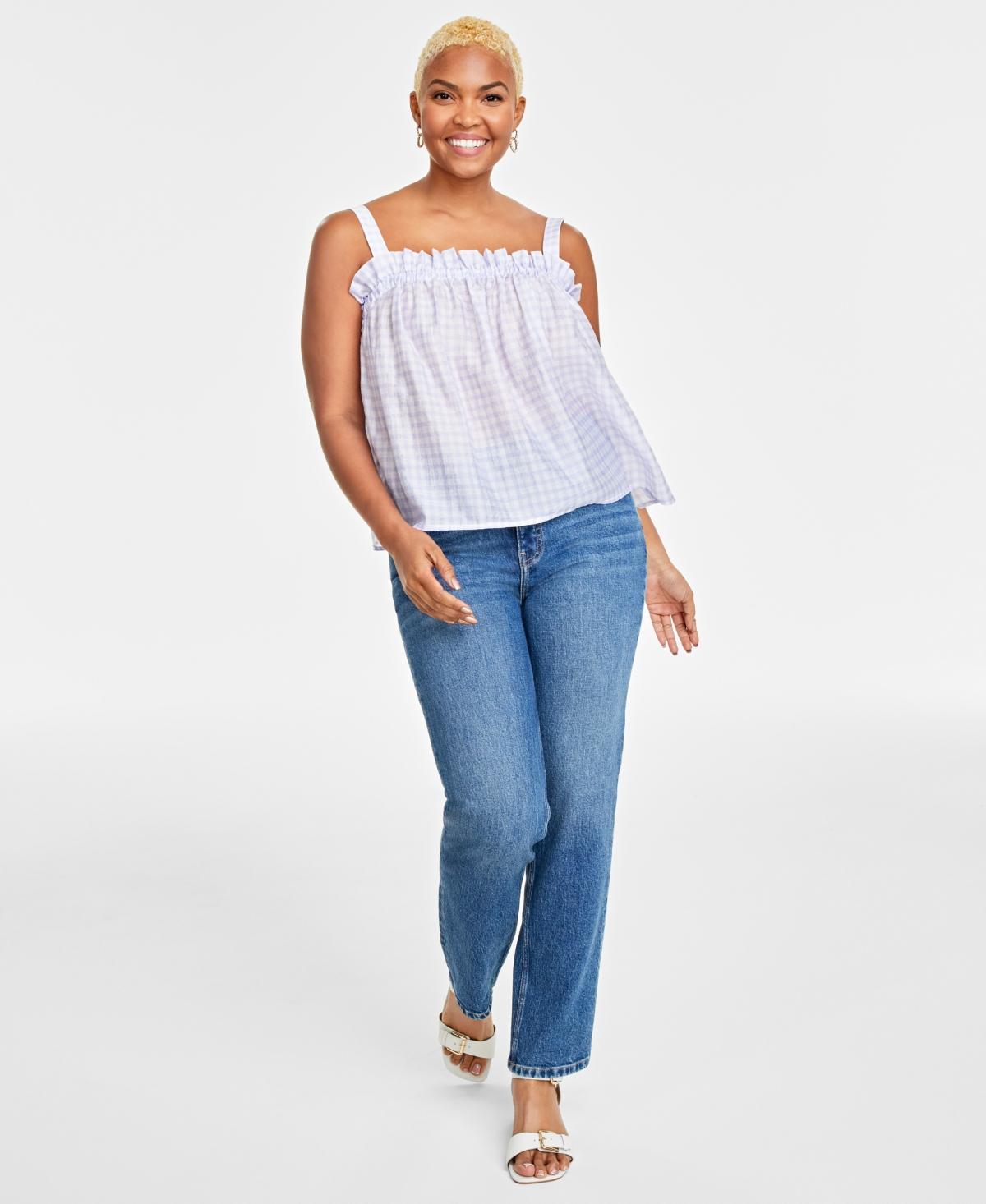 On 34th Womens Shirred Tonal-Stripe Camisole Top, Created for Macys Product Image