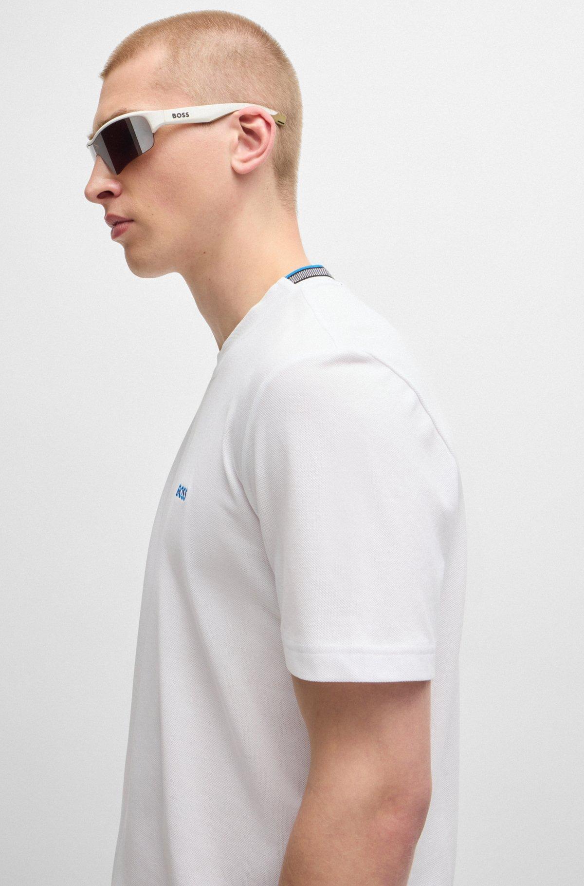 Embroidered-logo T-shirt in cotton piqué Product Image