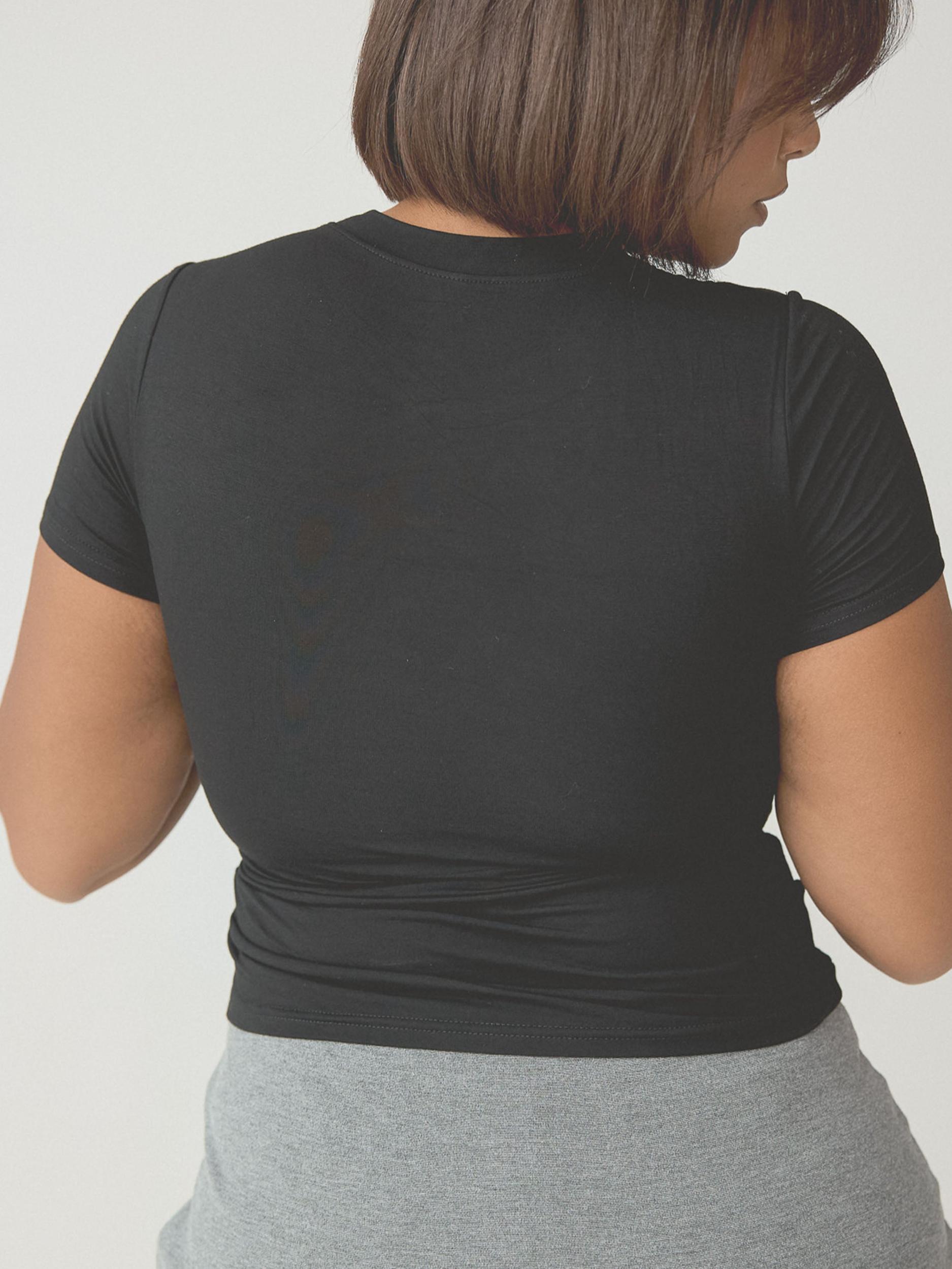 Solid Crew Neck Braless T-Shirt Product Image