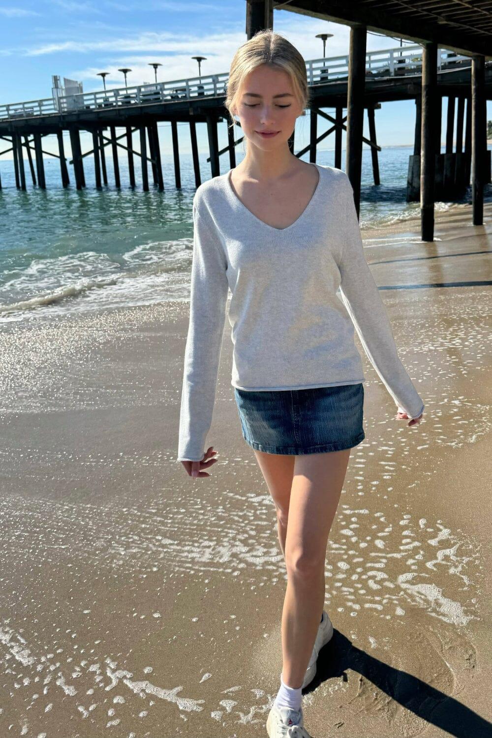 Andi V-Neck Cotton Sweater Product Image