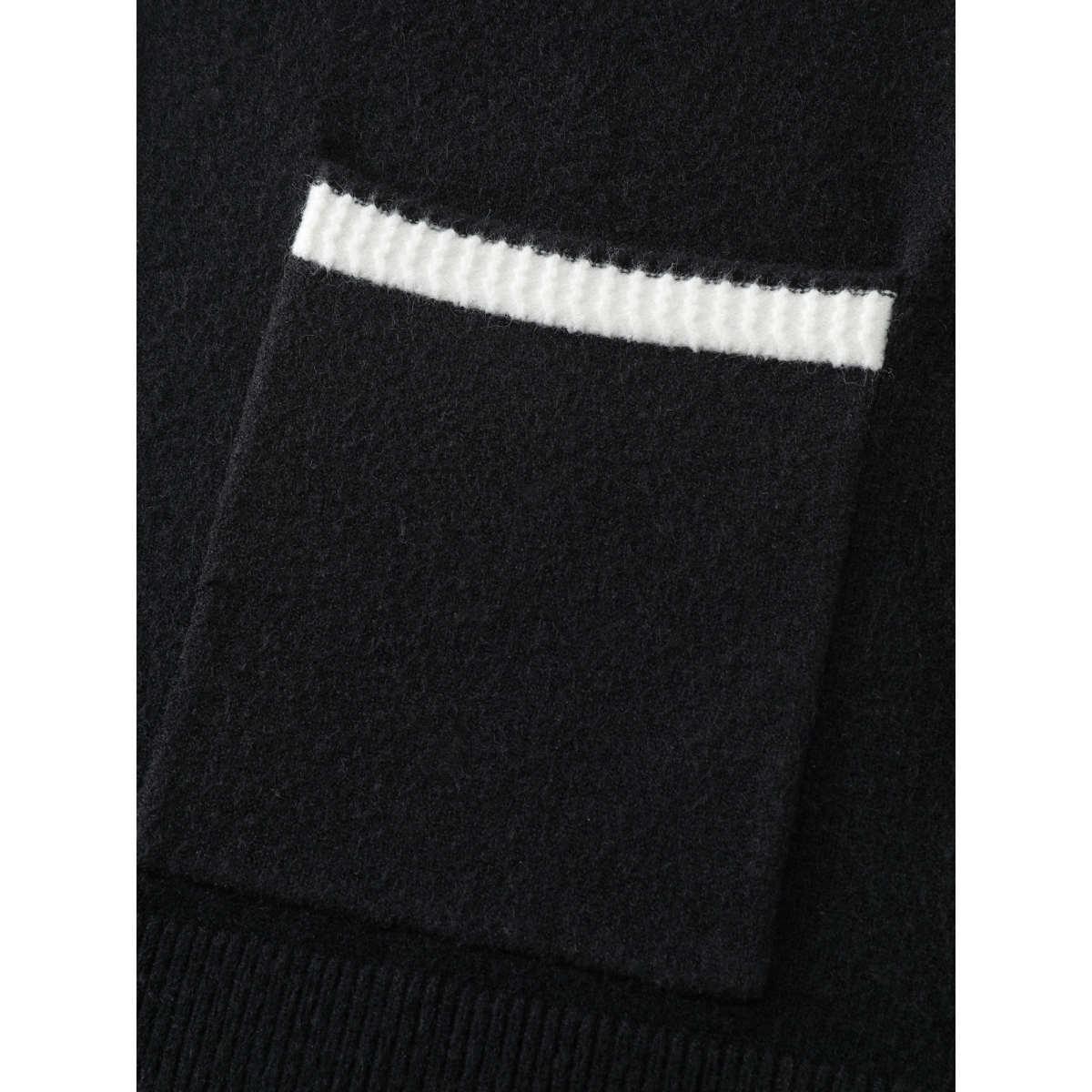 Plus Size Supersoft Contrast Trim Pocketed Cardigan Black Women Office Loose Long Sleeve Office Cardigans BloomChic 26/4X Product Image